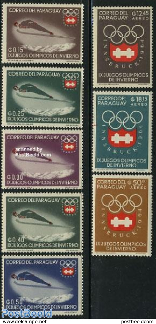 Paraguay 1963 Olympic Winter Games 8v, Mint NH, Sport - Olympic Winter Games - Skiing - Skiing