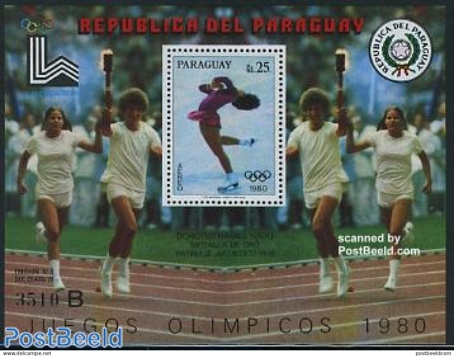 Paraguay 1979 Olympic Winter Games S/s (A Or B Behind Number), Mint NH, Sport - Olympic Winter Games - Skating - Paraguay