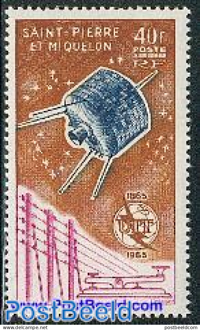 Saint Pierre And Miquelon 1965 I.T.U. 1v, Mint NH, Transport - Various - Space Exploration - I.T.U. - Telecom