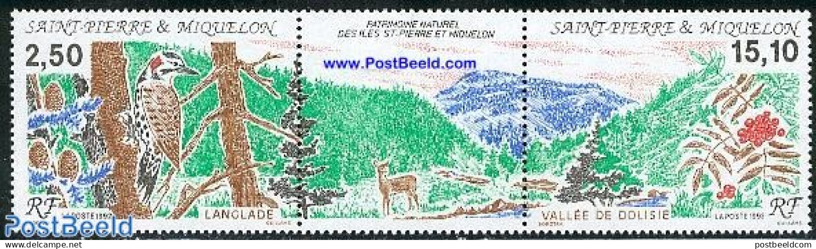 Saint Pierre And Miquelon 1992 Nature Conservation 2v+tab [:T:], Mint NH, Nature - Birds - Deer - Environment - Trees .. - Protección Del Medio Ambiente Y Del Clima