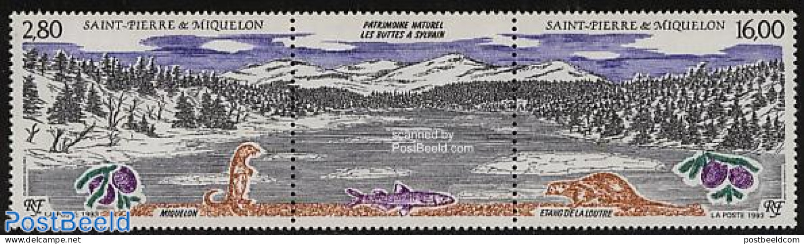 Saint Pierre And Miquelon 1993 Nature Conservation 2v+tab [:T:], Mint NH, Nature - Animals (others & Mixed) - Environm.. - Protección Del Medio Ambiente Y Del Clima