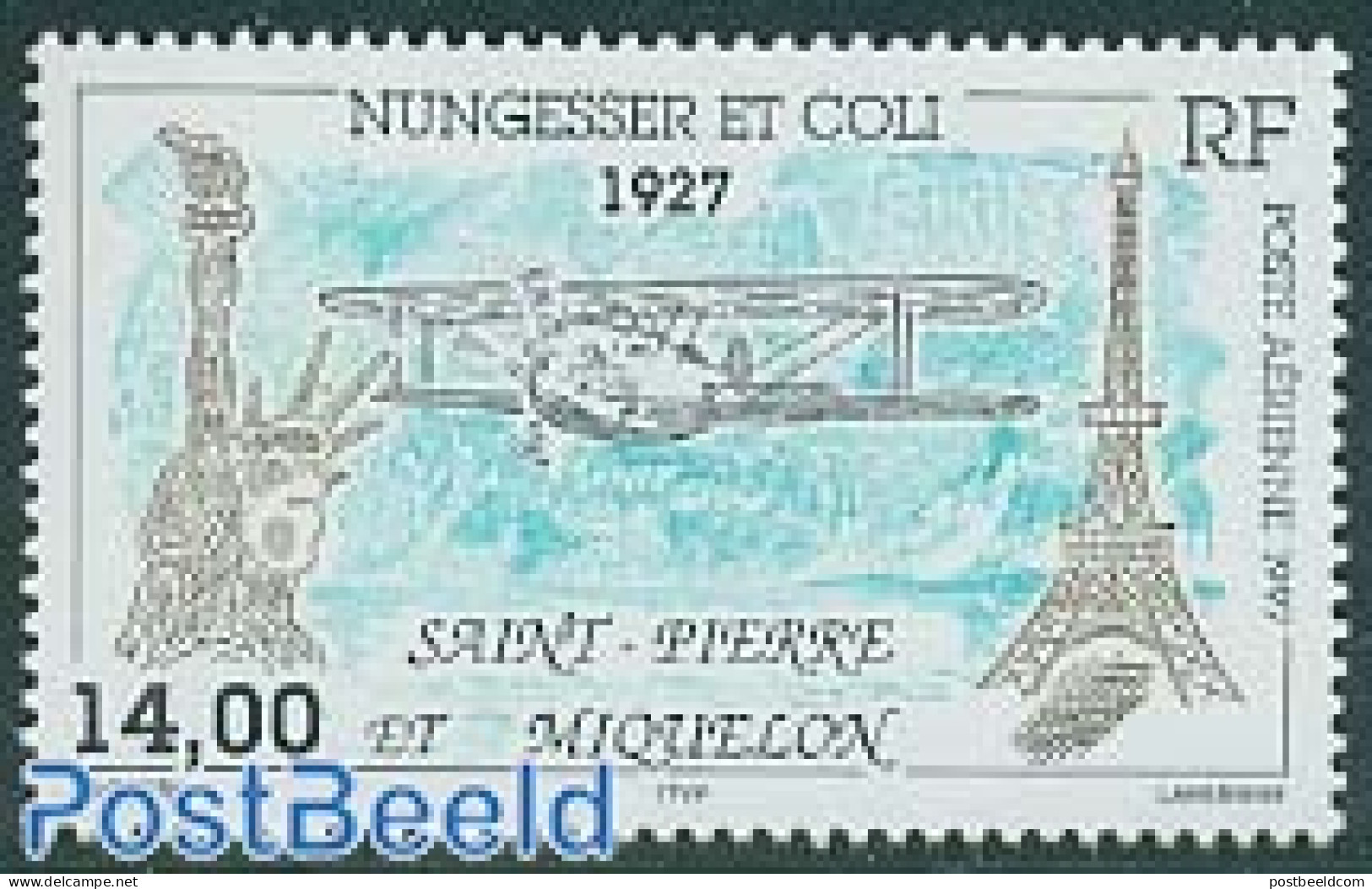 Saint Pierre And Miquelon 1997 Charles Nungesser 1v, Mint NH, Transport - Aircraft & Aviation - Avions