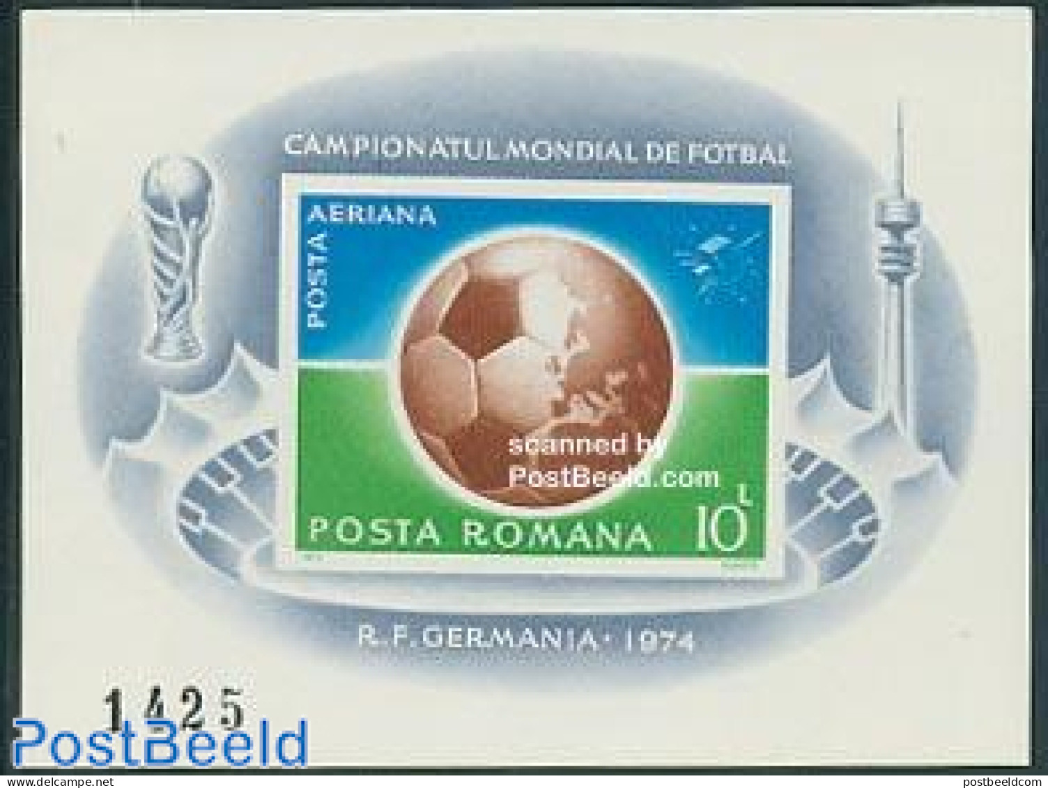 Romania 1974 World Cup Football S/s, Mint NH, Sport - Football - Unused Stamps