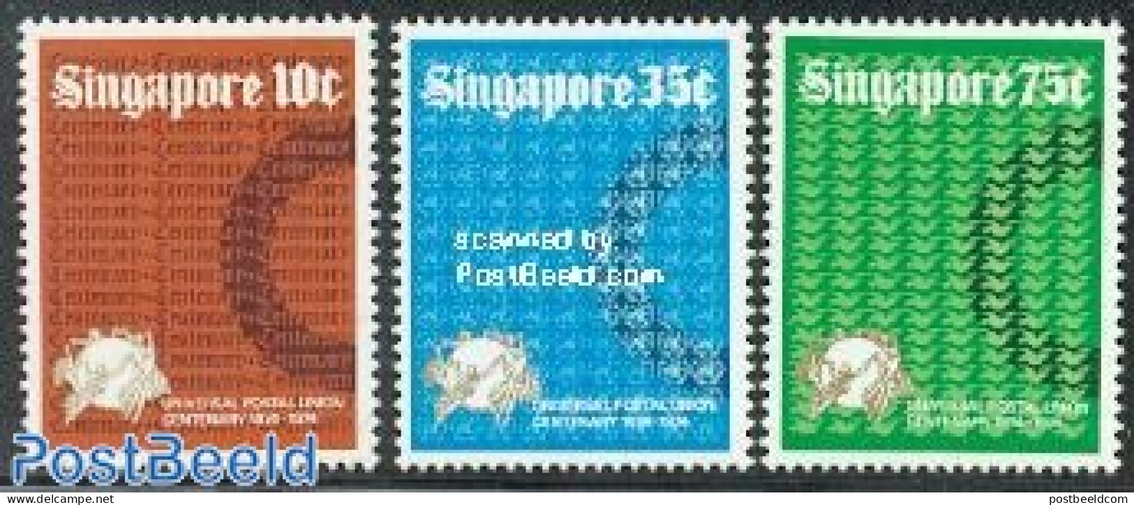 Singapore 1974 UPU Centenary 3v, Mint NH, U.P.U. - U.P.U.