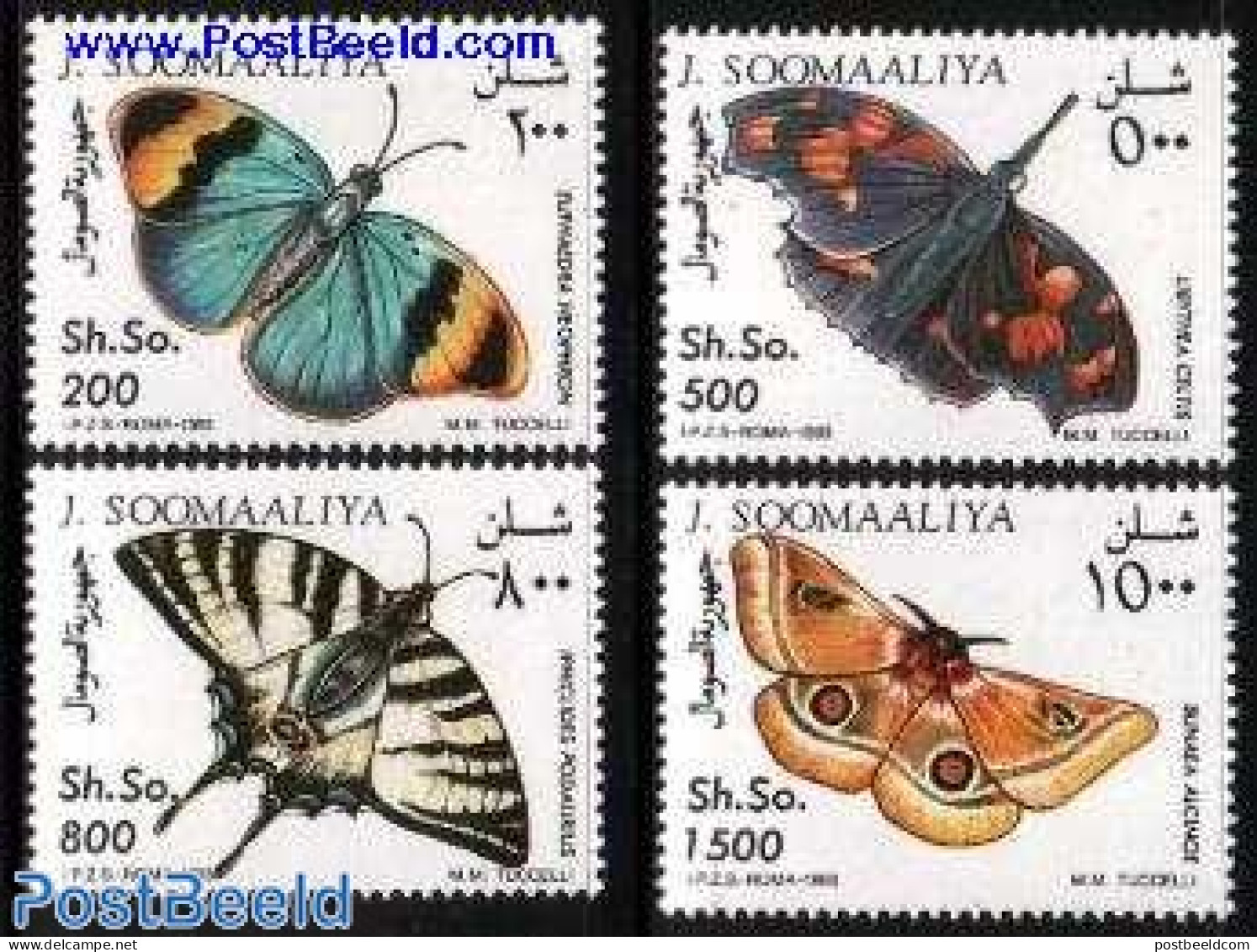 Somalia 1993 Butterflies 4v, Mint NH, Nature - Butterflies - Somalia (1960-...)