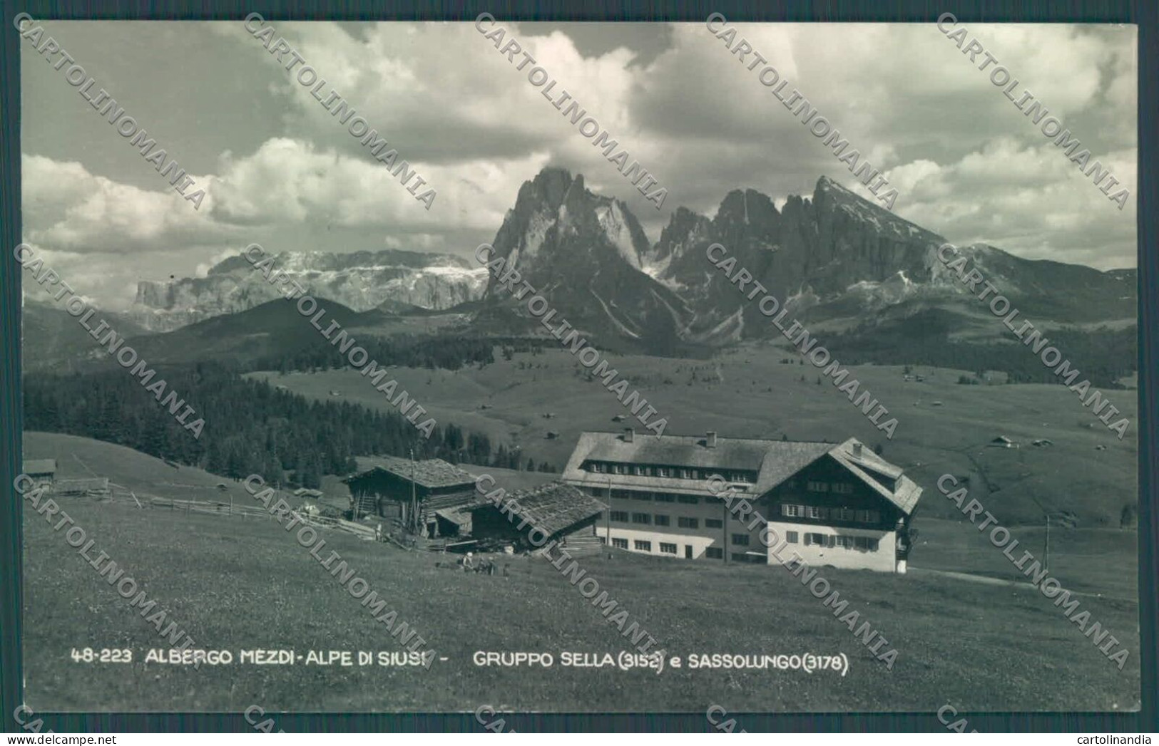 Bolzano Castelrotto Albergo Mezdi Alpe Siusi Gruppo Sella Foto Cartolina ZC4580 - Bolzano (Bozen)