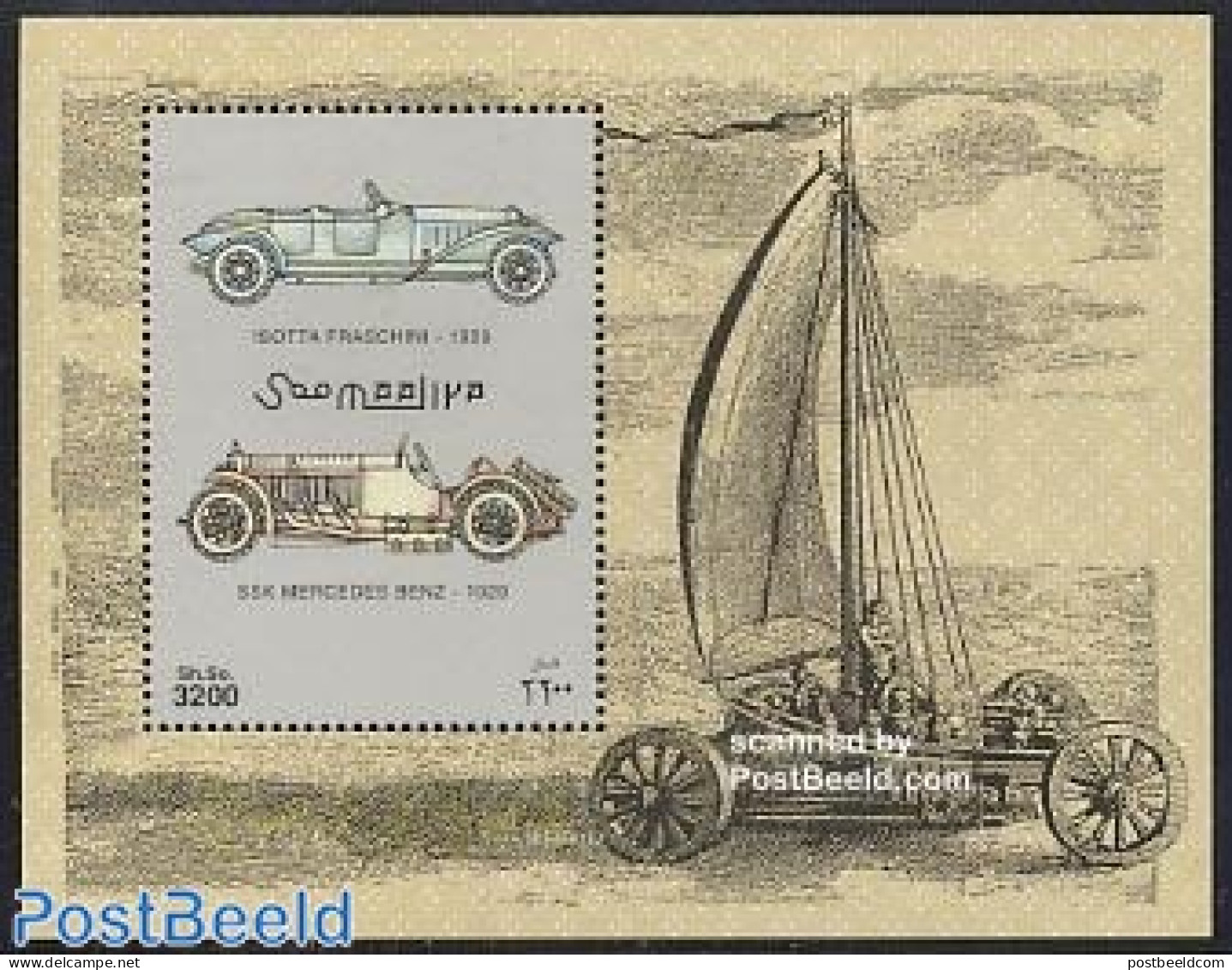 Somalia 1999 Automobiles S/s (Isotta, Mercedes Benz), Mint NH, Transport - Automobiles - Coches