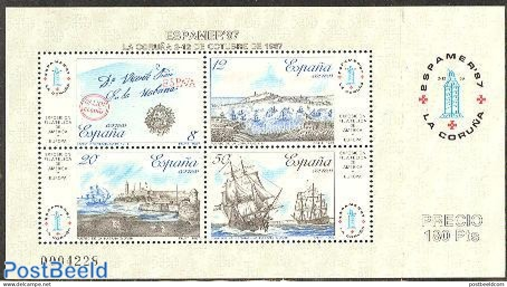 Spain 1987 Espamer S/s, Mint NH, Transport - Various - Post - Ships And Boats - Lighthouses & Safety At Sea - Unused Stamps