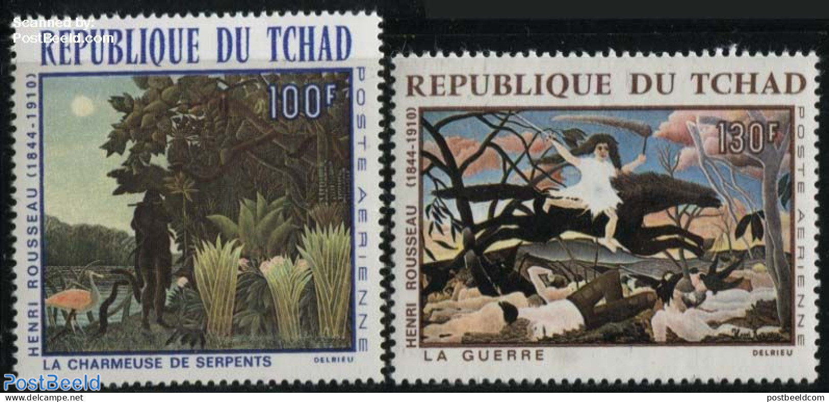 Chad 1968 Rousseau Paintings 2v, Mint NH, Art - Modern Art (1850-present) - Other & Unclassified