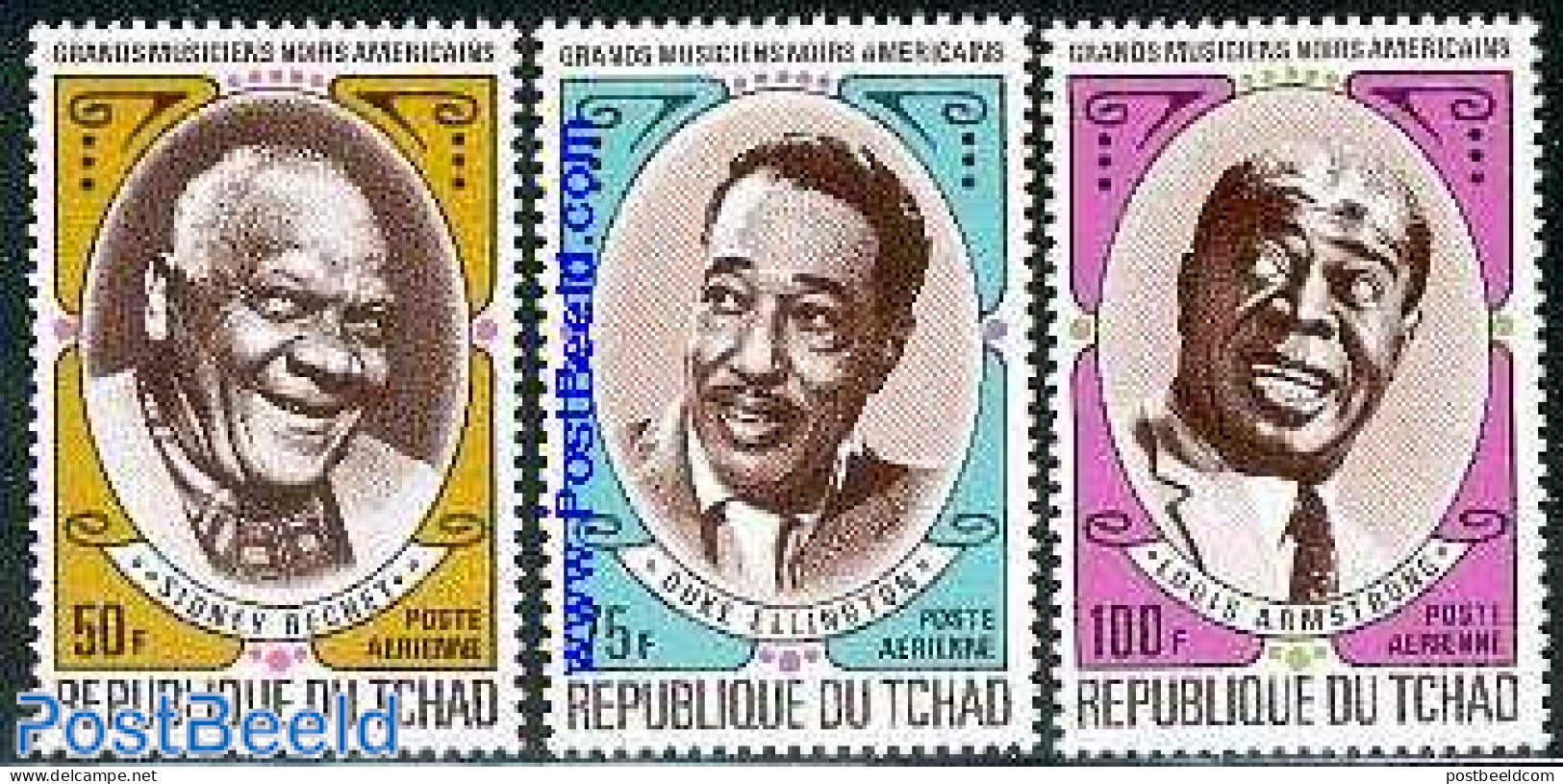 Chad 1971 Jazz Musicians 3v, Mint NH, Performance Art - Jazz Music - Music - Popular Music - Autres & Non Classés