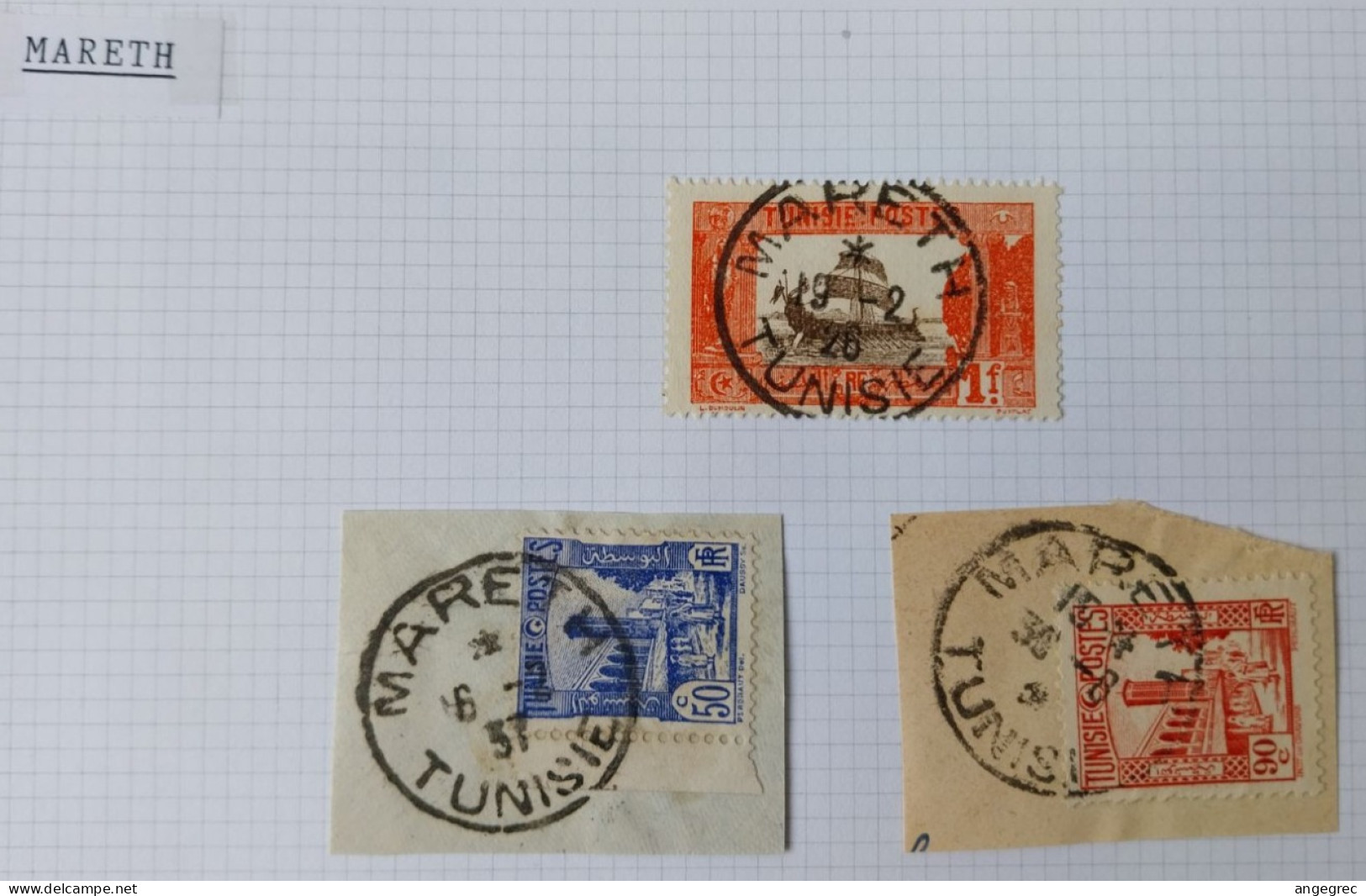 Tunisie Lot Timbre Oblitération Choisies Mareth  Dont  Fragment    à Voir - Used Stamps