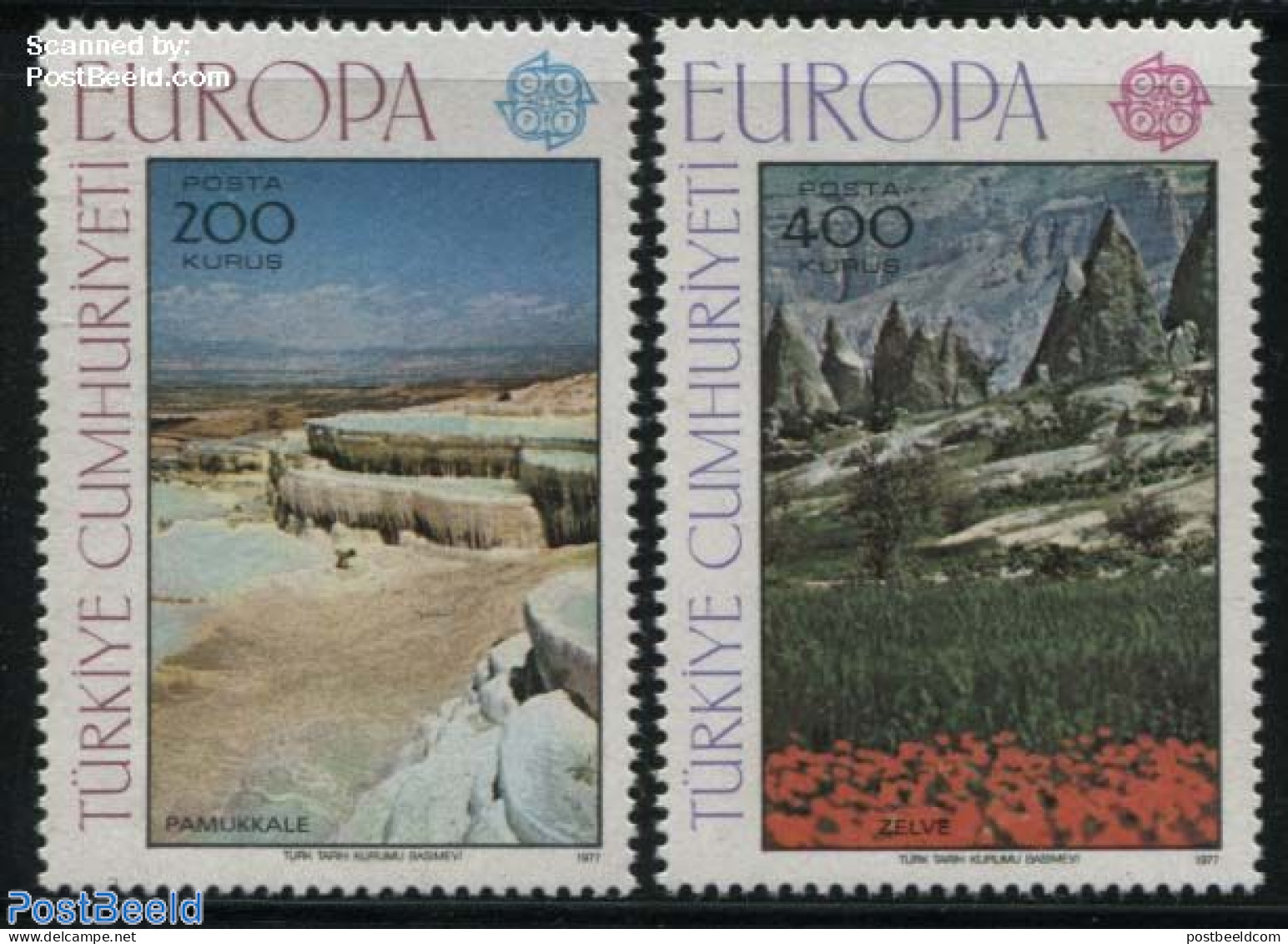 Türkiye 1977 Europa, Landscapes 2v, Mint NH, History - Europa (cept) - Geology - Autres & Non Classés