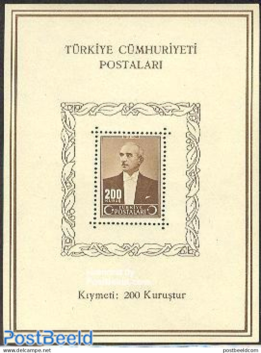 Türkiye 1943 Ismet Inonu S/s, Mint NH, History - Politicians - Sonstige & Ohne Zuordnung