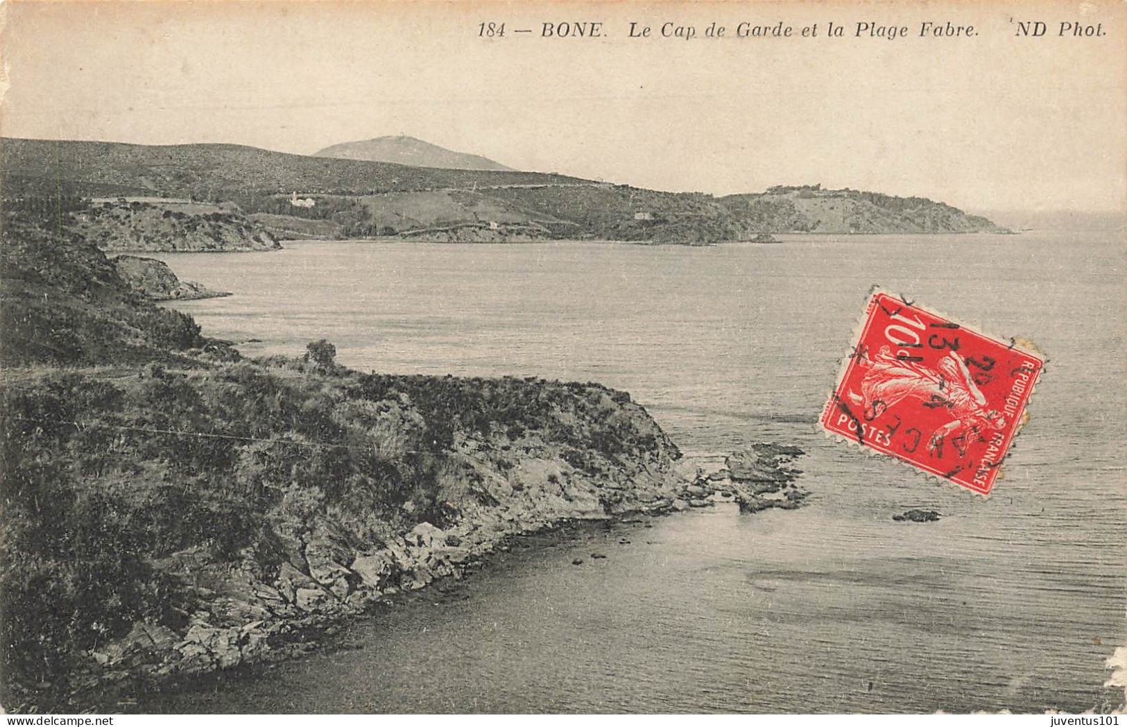 CPA Bone-Le Cap De Garde Et La Plage Fabre-184-Timbre       L2861 - Annaba (Bône)