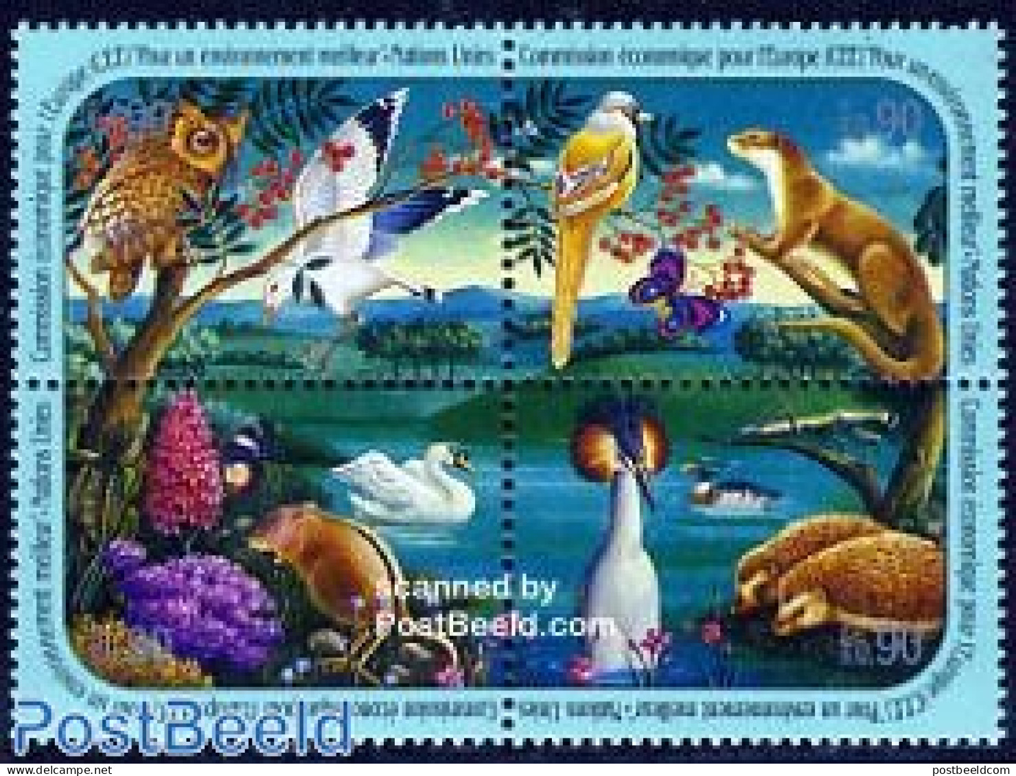 United Nations, Geneva 1991 Environment Protection 4v [+], Mint NH, History - Nature - Europa Hang-on Issues - Animals.. - Ideas Europeas