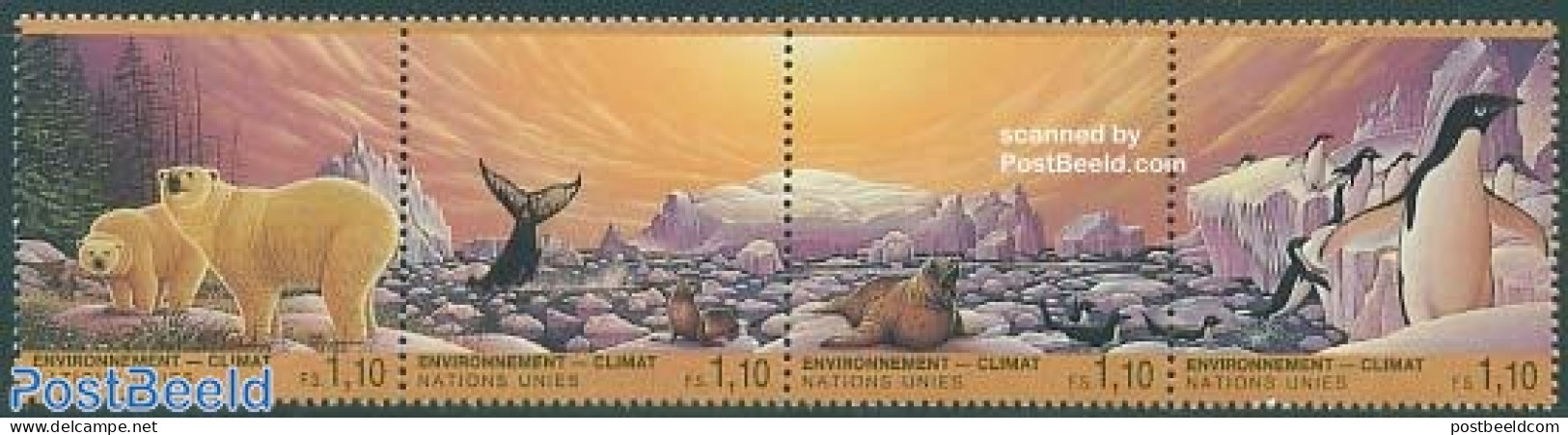 United Nations, Geneva 1993 Climat Changes 4v [:::], Mint NH, Nature - Animals (others & Mixed) - Bears - Birds - Envi.. - Protezione Dell'Ambiente & Clima