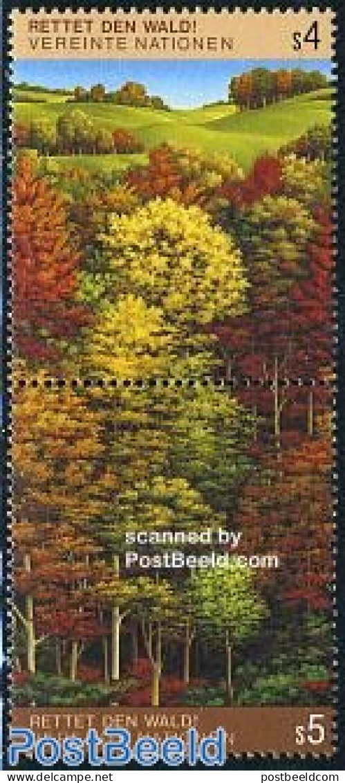 United Nations, Vienna 1988 Save The Forest 2v [:], Mint NH, Nature - Trees & Forests - Rotary Club