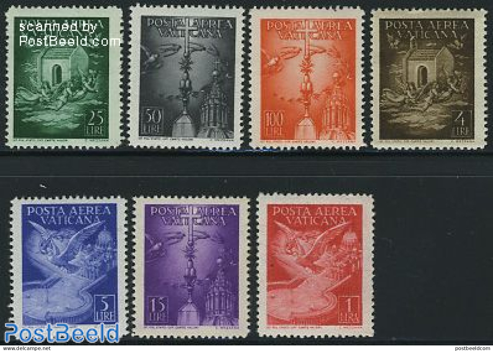 Vatican 1947 Airmail Definitives 7v, Mint NH, Nature - Birds - Unused Stamps