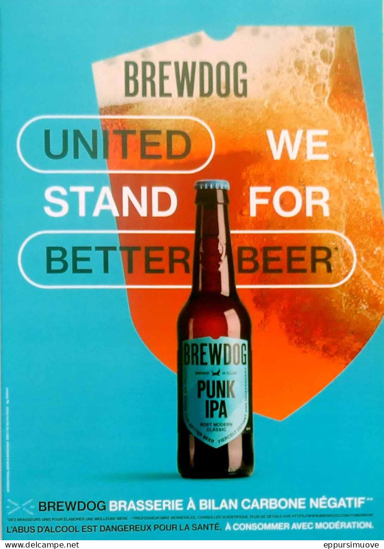 Publicité Papier  BIERE BREWDOG PUNK IPA  Octobre 2021 FL-08 - Werbung