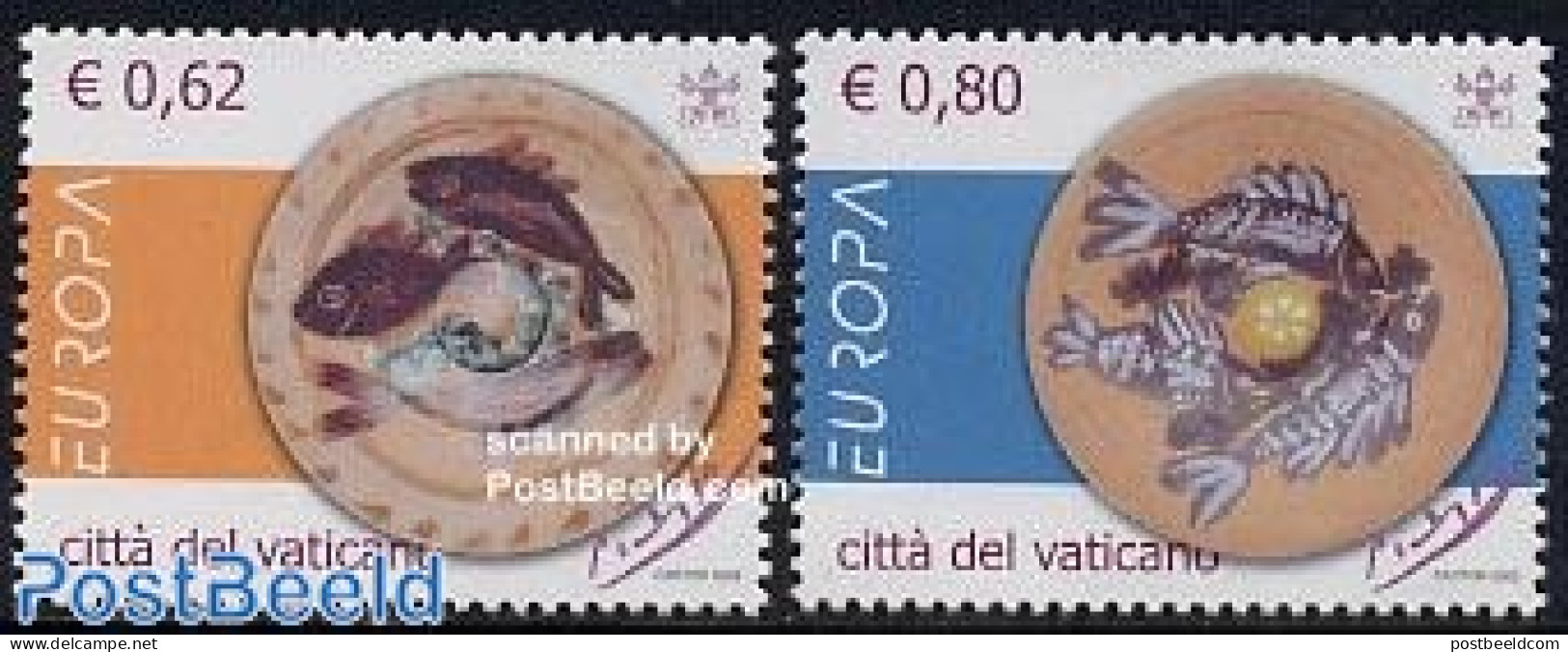 Vatican 2005 Europa, Gastronomy 2v, Mint NH, Health - History - Nature - Food & Drink - Europa (cept) - Fish - Neufs