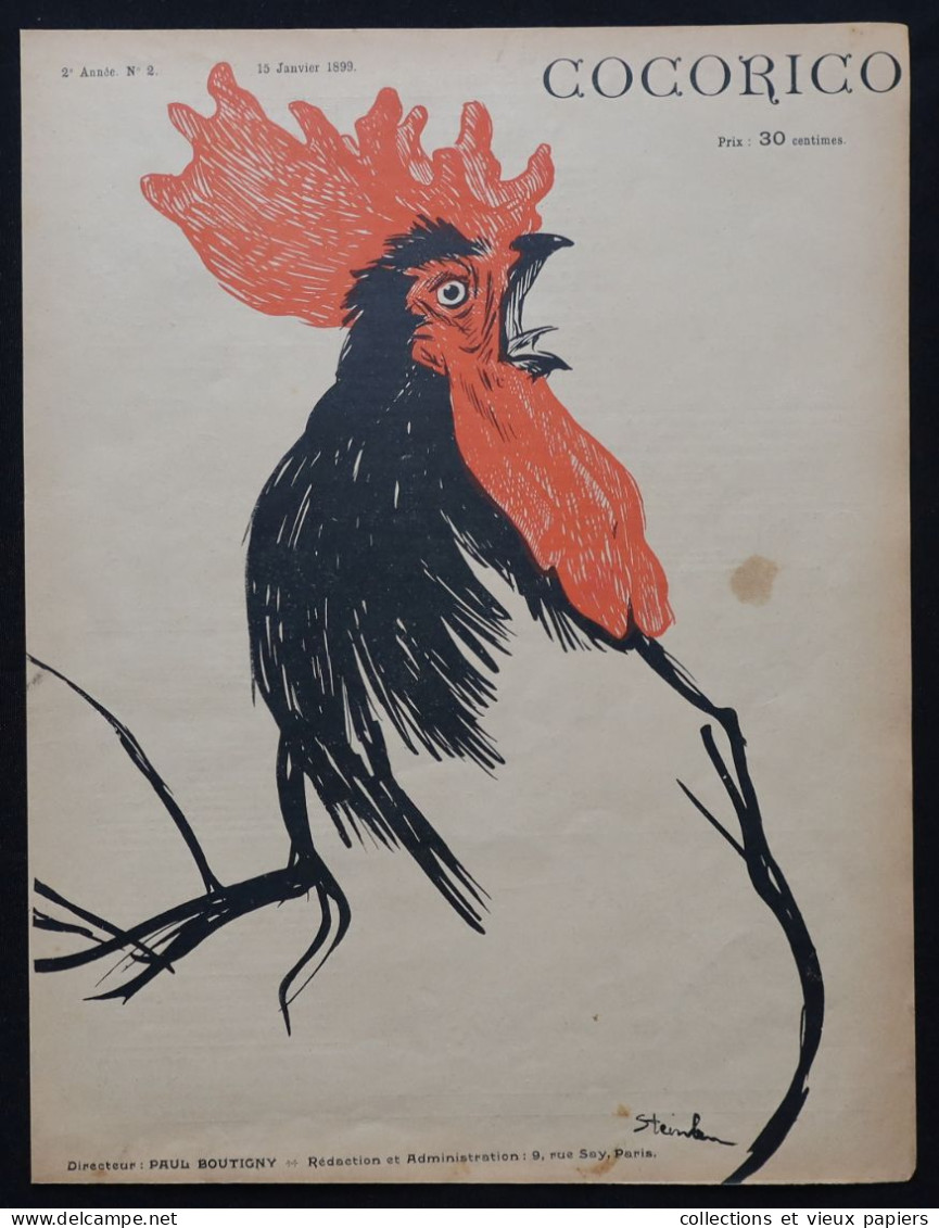 1898 revue COCORICO 24 couvertures originales n°1 à 24 MUCHA x4 STEILEN PAL GRUN Art Nouveau NO COPY