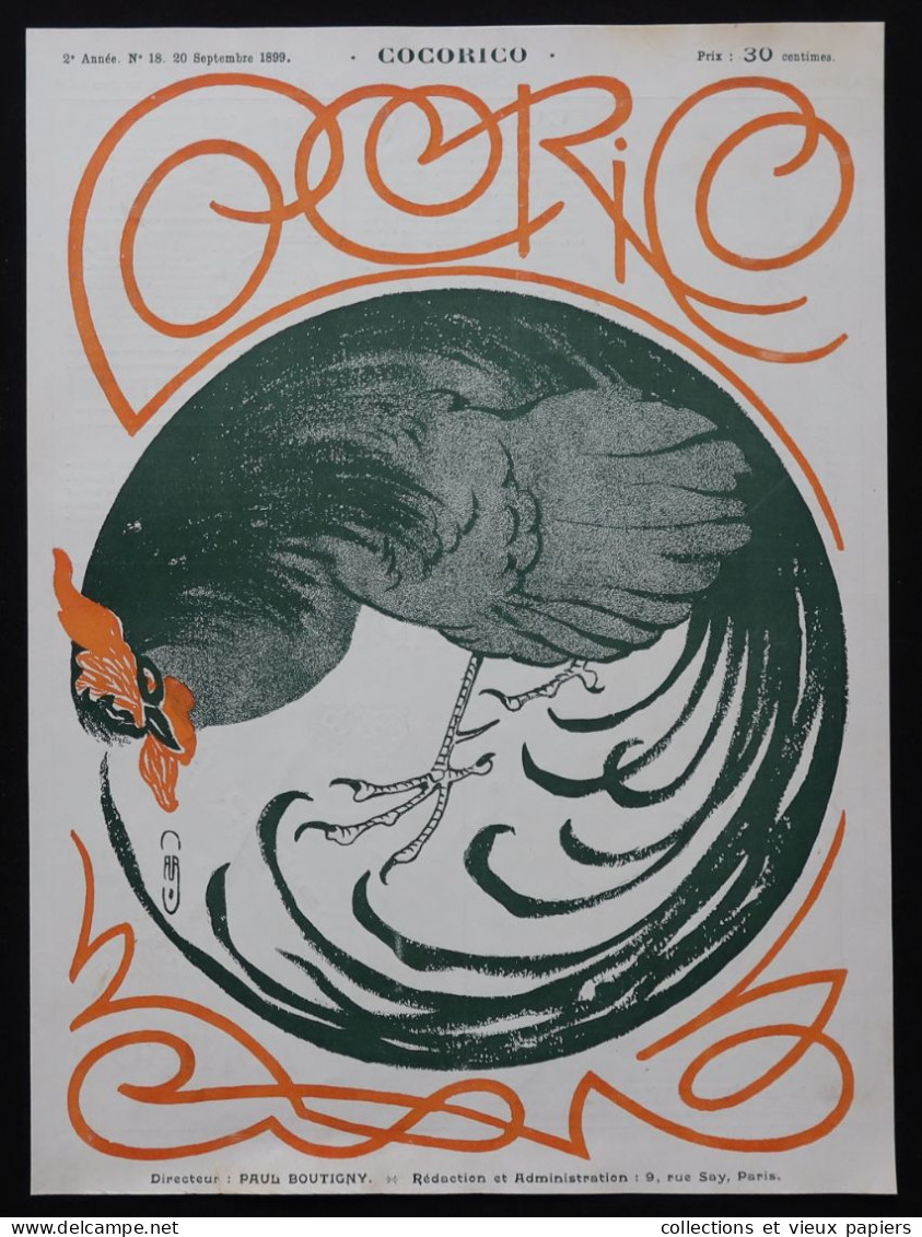 1898 revue COCORICO 24 couvertures originales n°1 à 24 MUCHA x4 STEILEN PAL GRUN Art Nouveau NO COPY