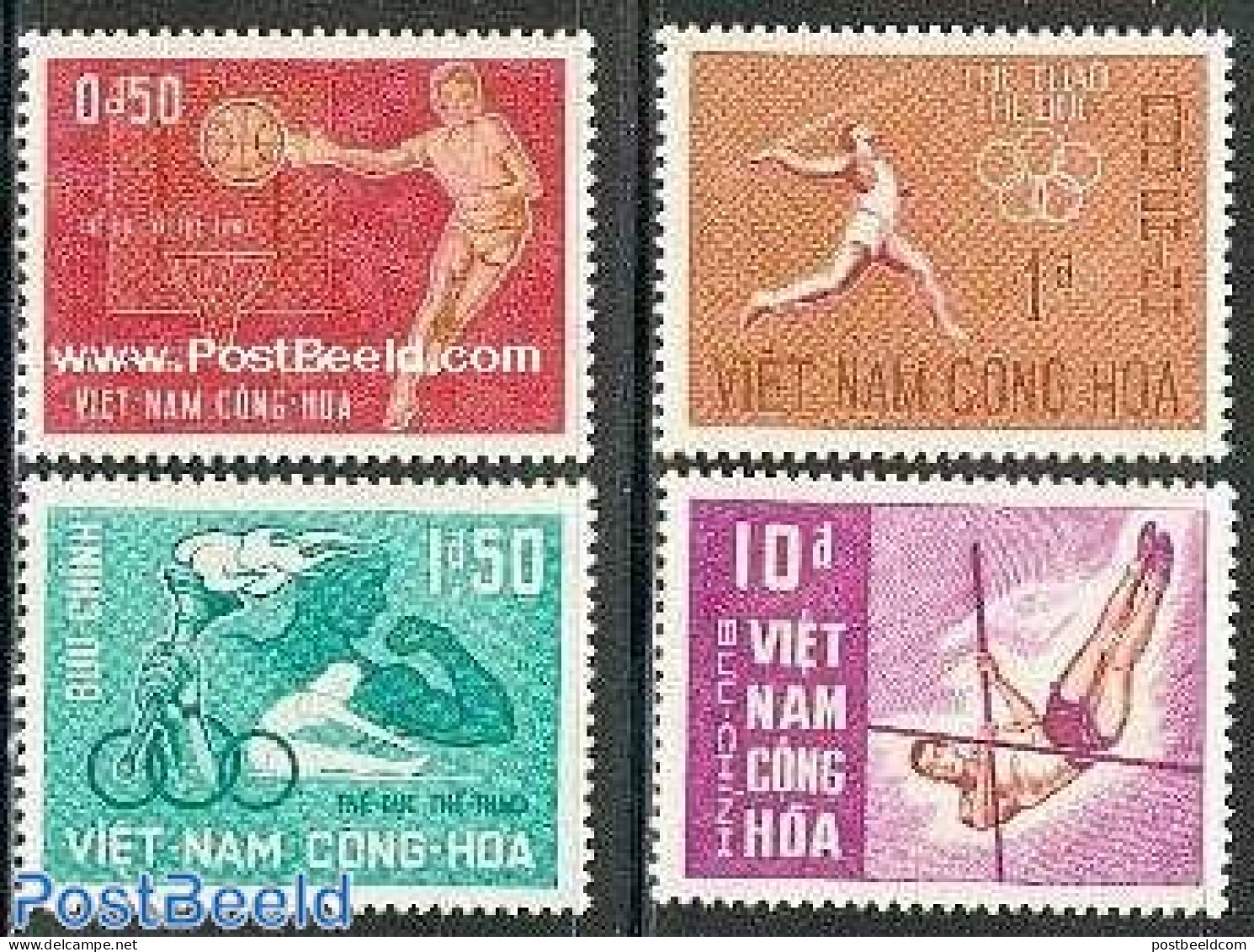 Vietnam, South 1965 South East Olympics 4v, Mint NH, Sport - Athletics - Basketball - Sport (other And Mixed) - Atletismo
