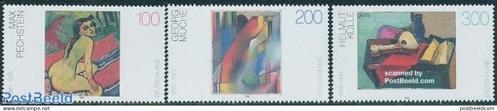 Germany, Federal Republic 1996 Modern Paintings 3v, Mint NH, Art - Modern Art (1850-present) - Nude Paintings - Painti.. - Unused Stamps