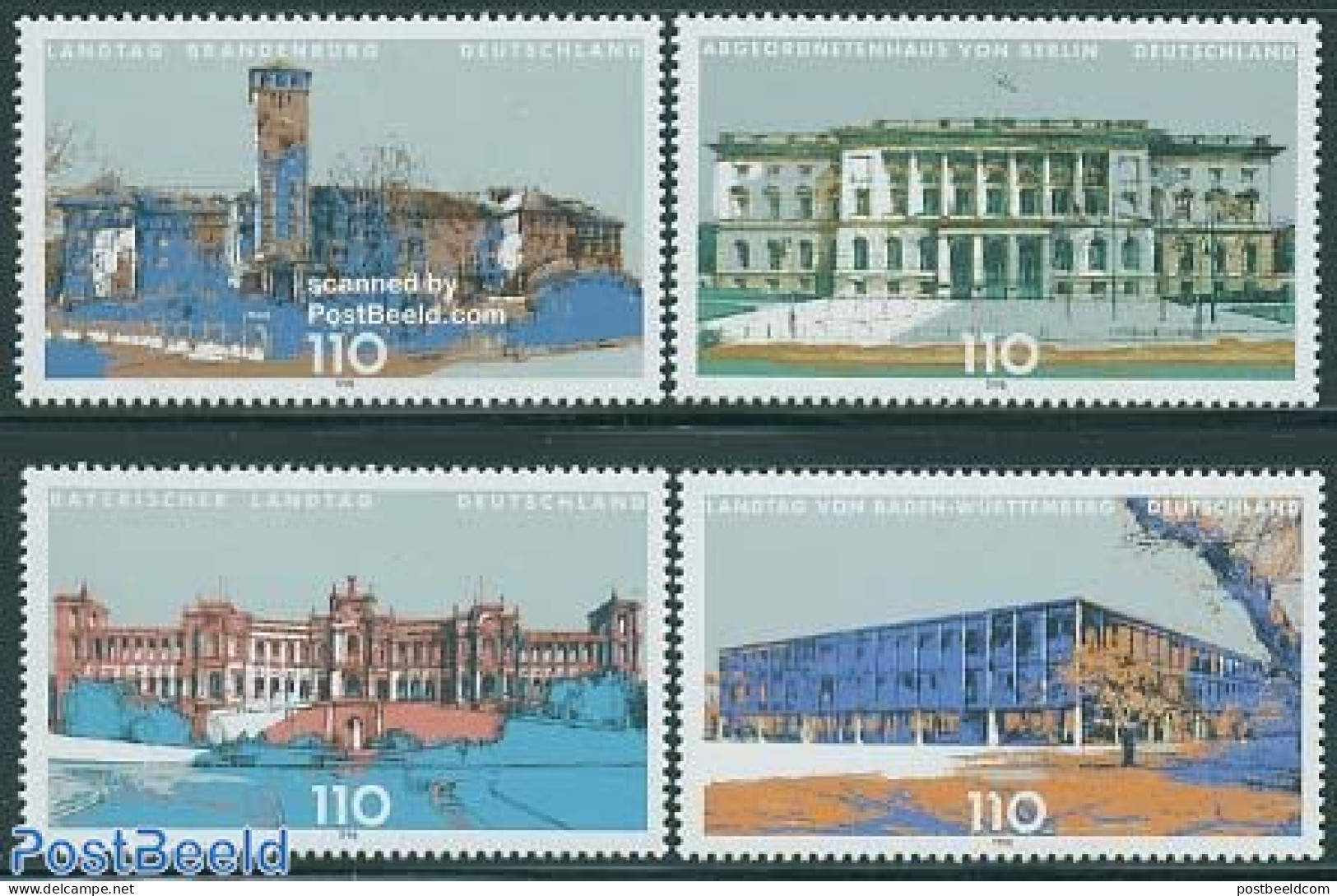 Germany, Federal Republic 1998 Parliaments 4v, Mint NH, Art - Architecture - Ungebraucht