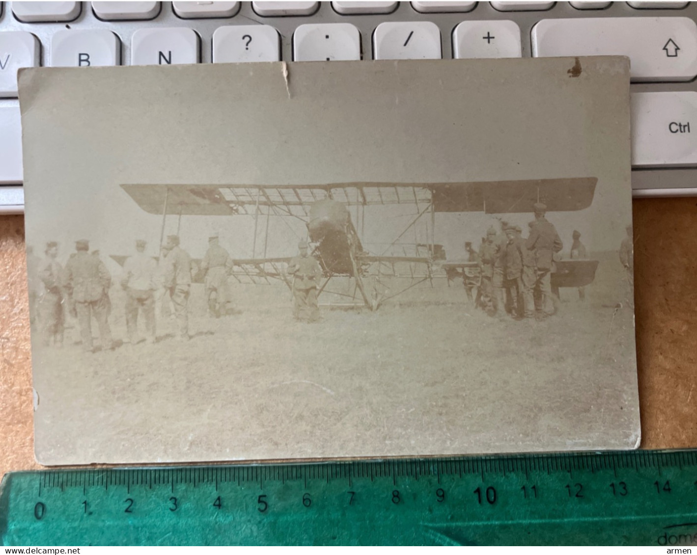 Real Photo Avion Aviation Soldats Allemands  Guerre 1914 -18  à Identifier - Aviation