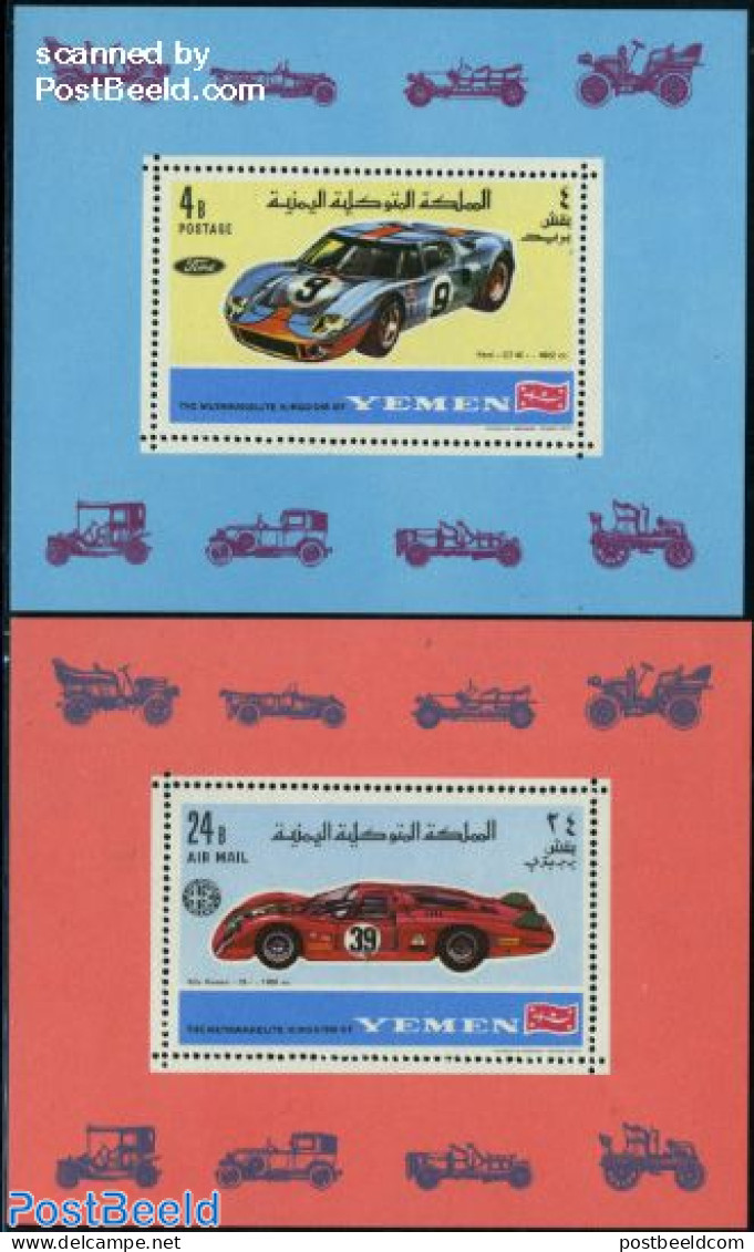 Yemen, Kingdom 1969 Autosport 2 S/s, Mint NH, Sport - Transport - Autosports - Sport (other And Mixed) - Automobiles - Cars