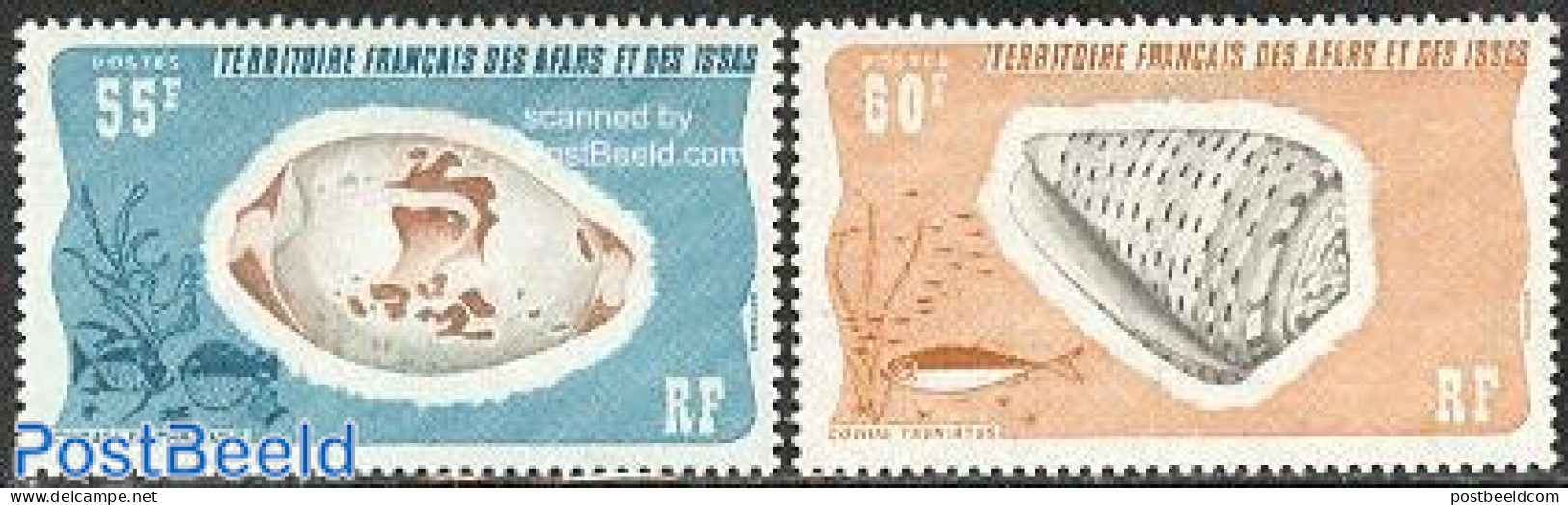 Afars And Issas 1976 Shells 2v, Mint NH, Nature - Fish - Shells & Crustaceans - Unused Stamps