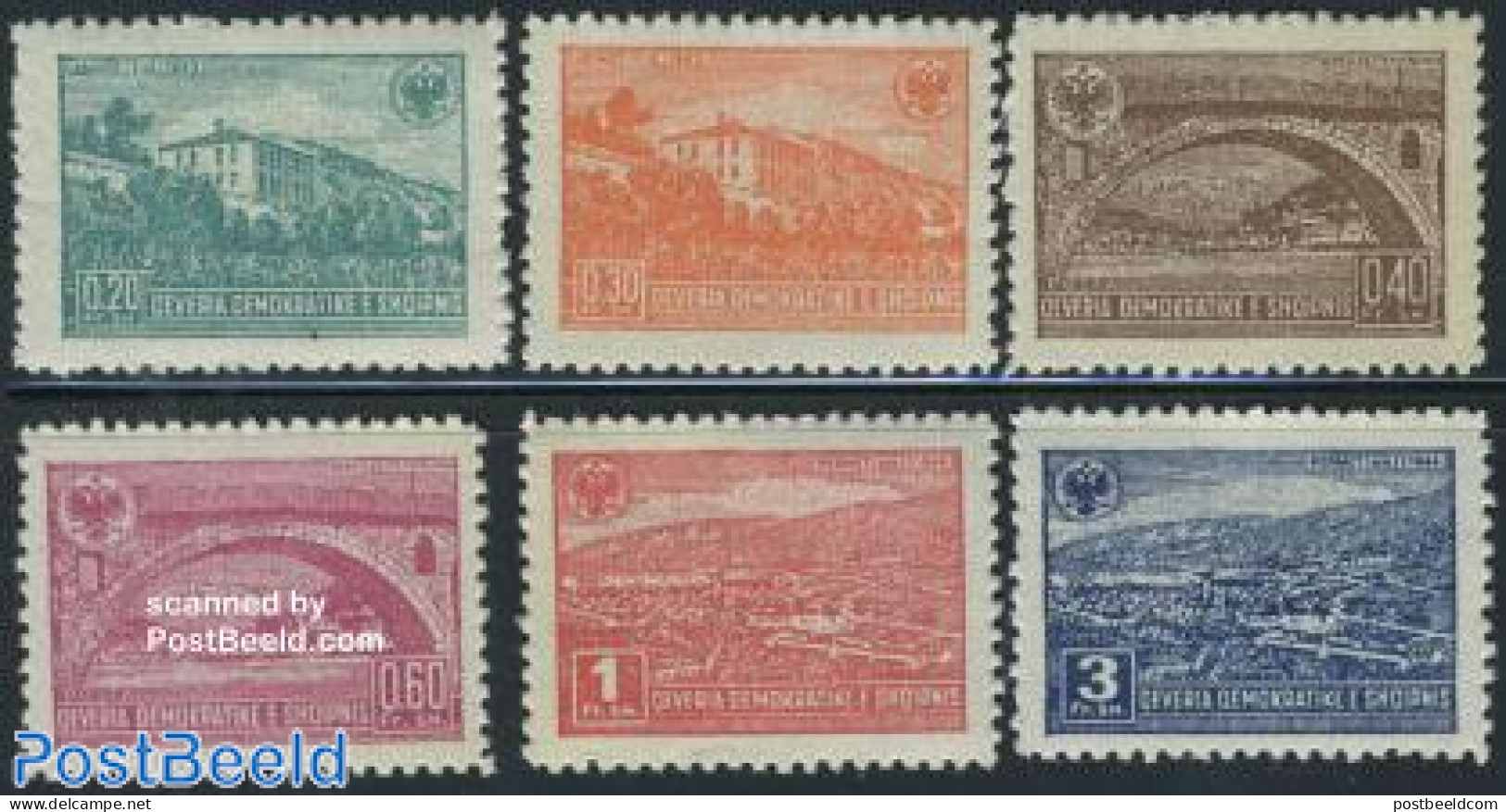 Albania 1945 Landscapes 6v, Mint NH, Art - Bridges And Tunnels - Bruggen