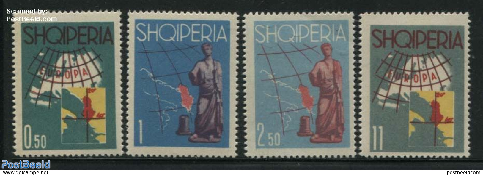 Albania 1962 Europa 4v, Mint NH, History - Religion - Various - Europa Hang-on Issues - Greek & Roman Gods - Maps - Ar.. - European Ideas