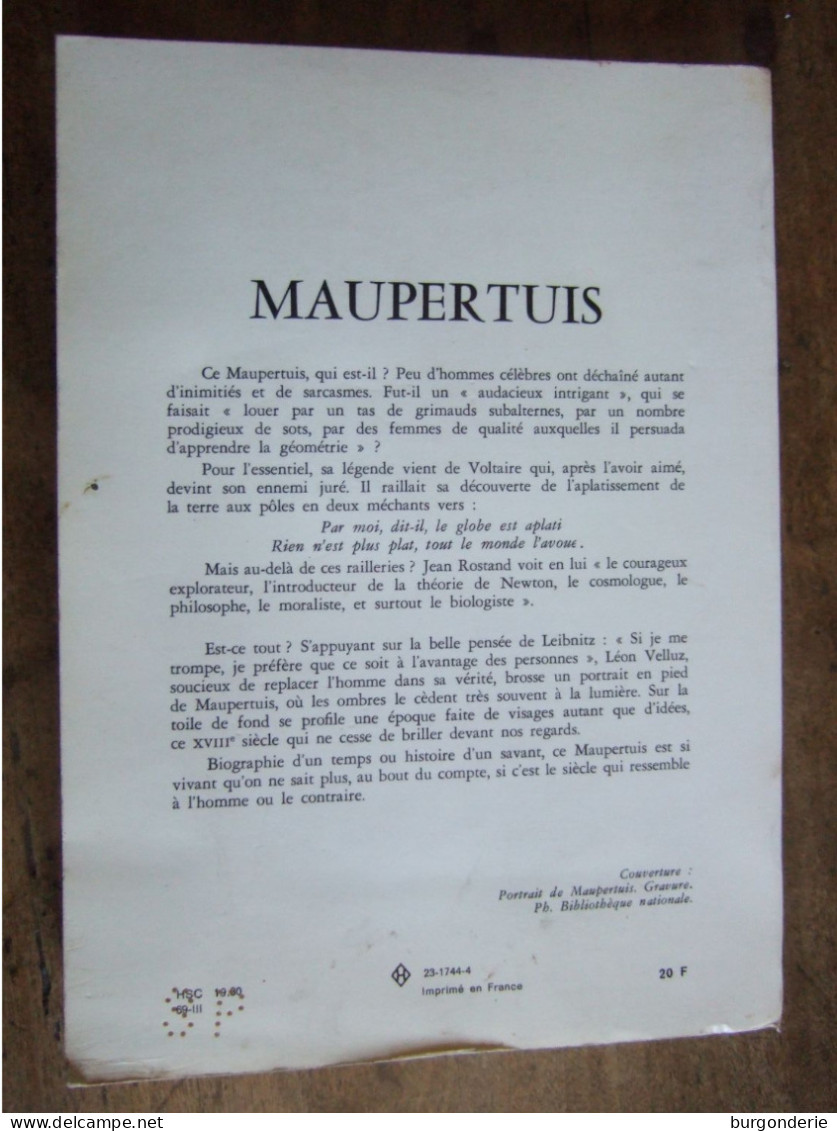 MAUPERTUIS / LEON VELLUZ / HACHETTE / 1969 - Storia