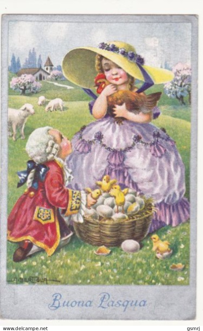 Cartolina - Illustratore - Bertiglia - Buona Pasqua - Bertiglia, A.