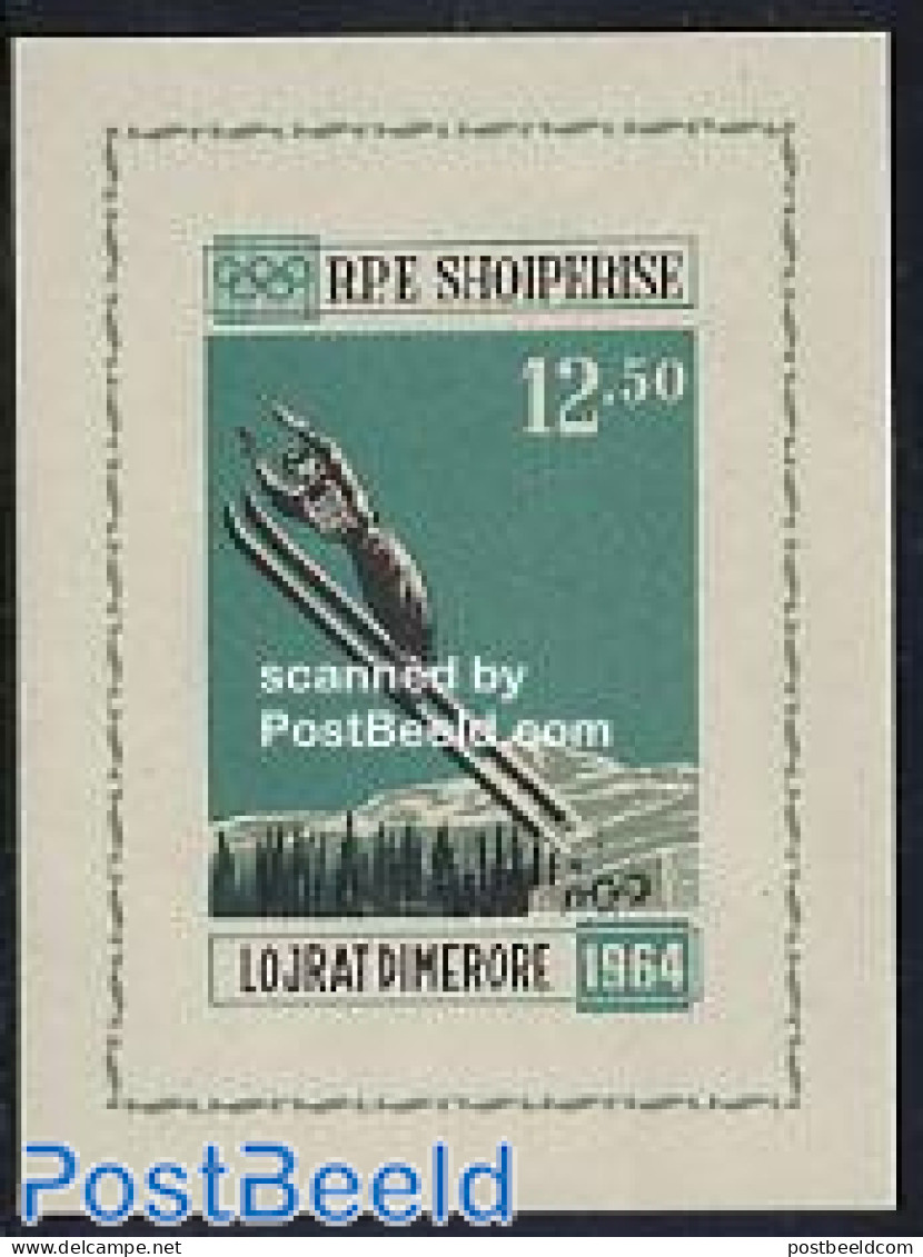 Albania 1963 Olympic Winter Games S/s Imperforated, Mint NH, Sport - Olympic Winter Games - Skiing - Skiing