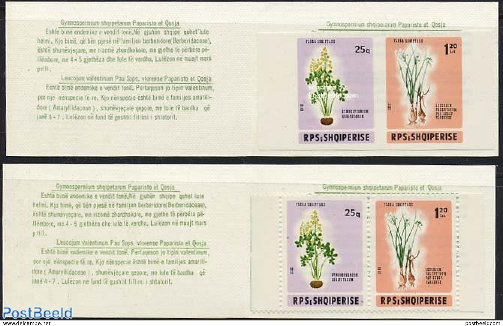 Albania 1986 Flowers 2 Booklets (perforated & Imperforated), Mint NH, Nature - Flowers & Plants - Stamp Booklets - Unclassified