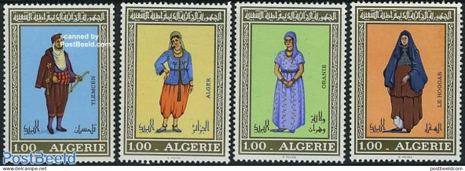 Algeria 1975 Costumes 4v, Mint NH, Various - Costumes - Unused Stamps