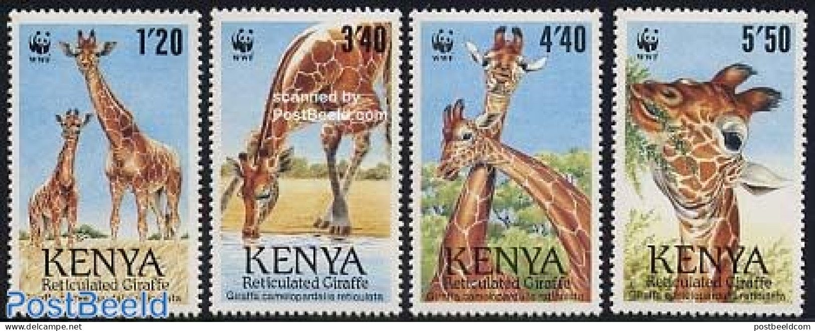 Kenia 1989 WWF, Giraffes 4v, Mint NH, Nature - Animals (others & Mixed) - Giraffe - World Wildlife Fund (WWF) - Autres & Non Classés