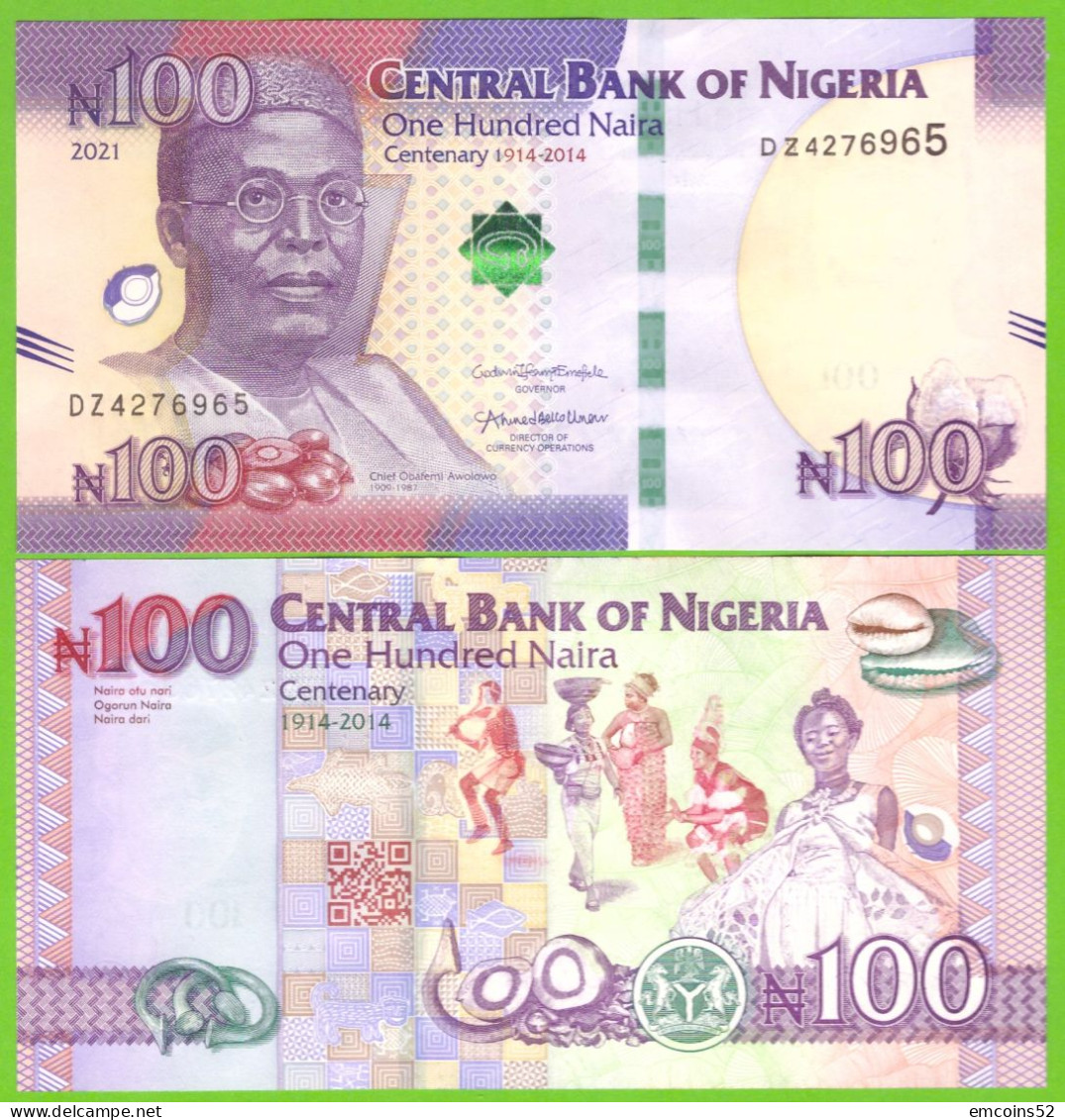 NIGERIA 100 NAIRA 2021 P-41c UNC PREFIX DZ - Nigeria