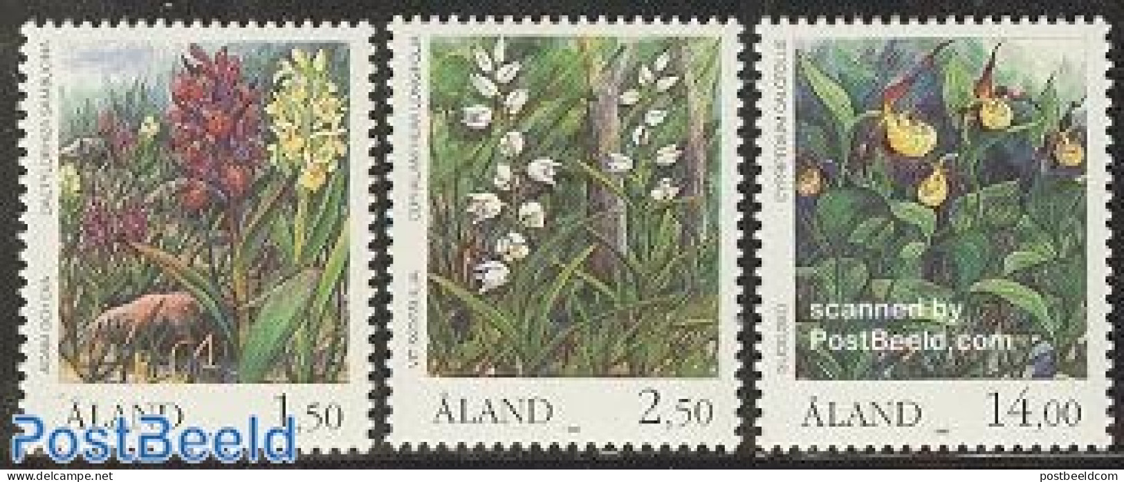Aland 1989 Orchids 3v, Mint NH, Nature - Flowers & Plants - Orchids - Ålandinseln