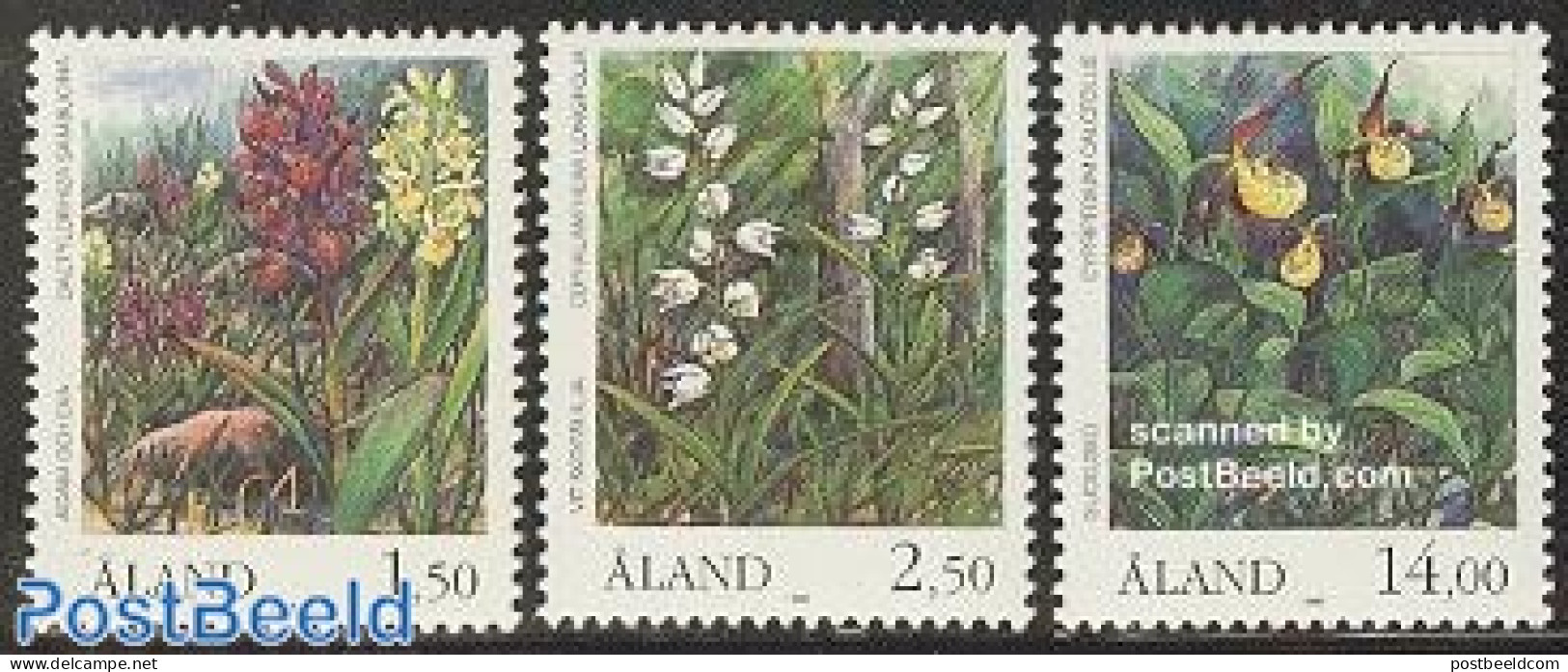 Aland 1989 Orchids 3v, Mint NH, Nature - Flowers & Plants - Orchids - Aland