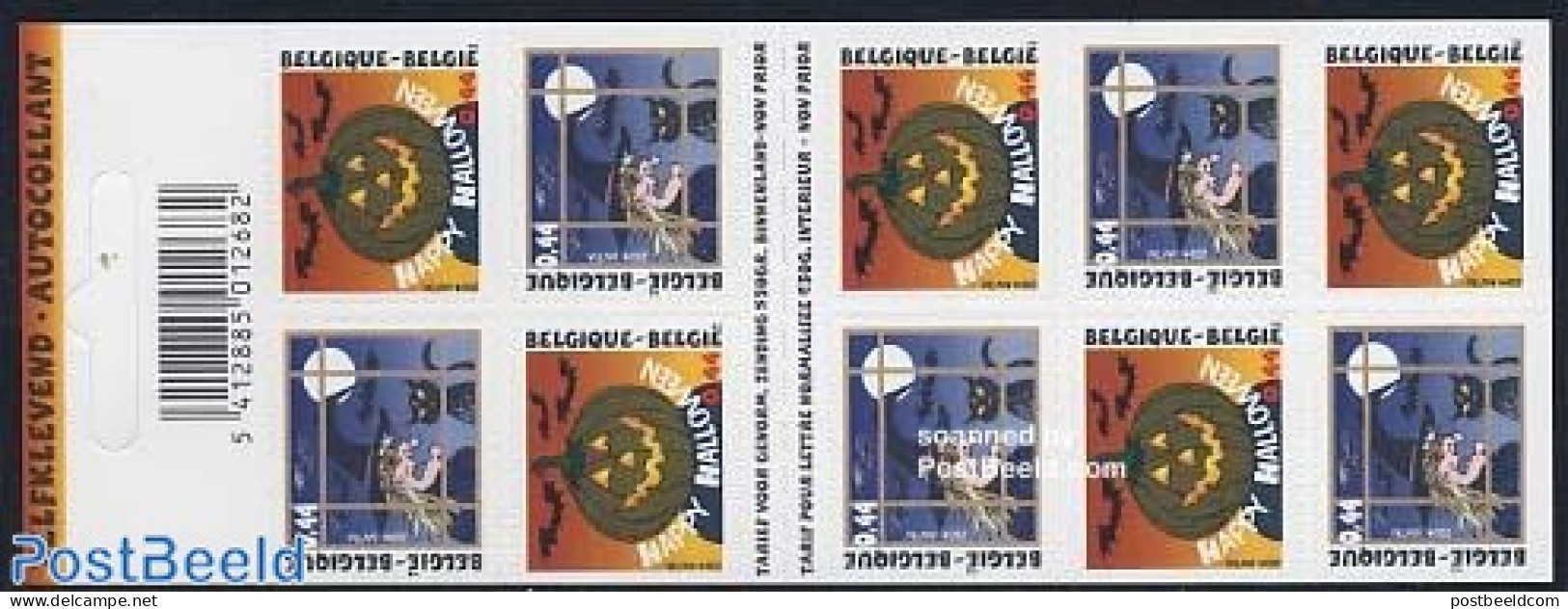 Belgium 2004 Haloween Booklet, Mint NH, Nature - Various - Bats - Cats - Stamp Booklets - Greetings & Wishing Stamps -.. - Nuevos