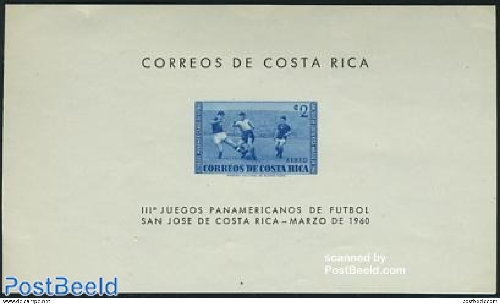 Costa Rica 1960 Panamerican Football S/s, Mint NH, Sport - Football - Costa Rica