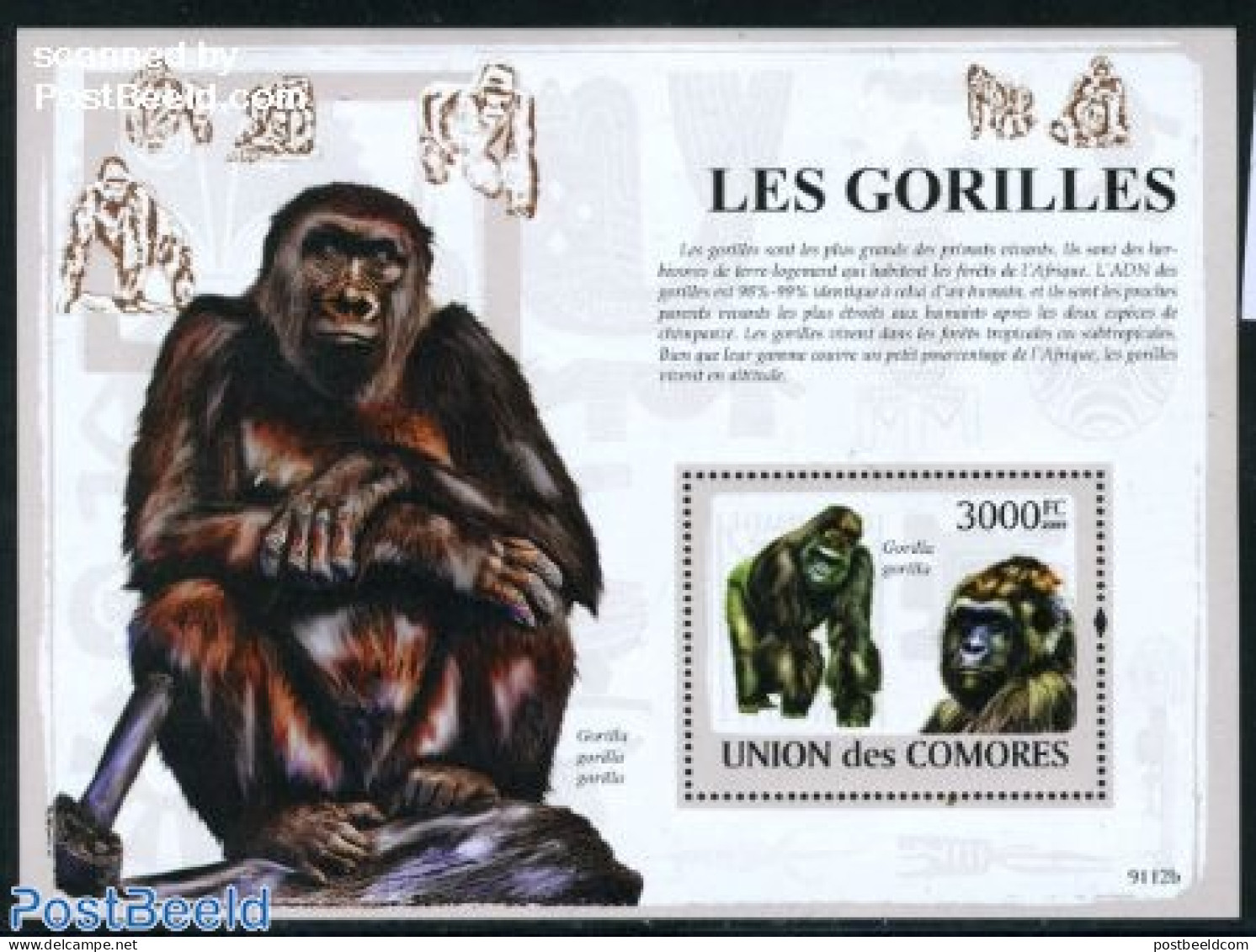 Comoros 2009 Gorillas S/s, Mint NH, Nature - Animals (others & Mixed) - Monkeys - Comoren (1975-...)