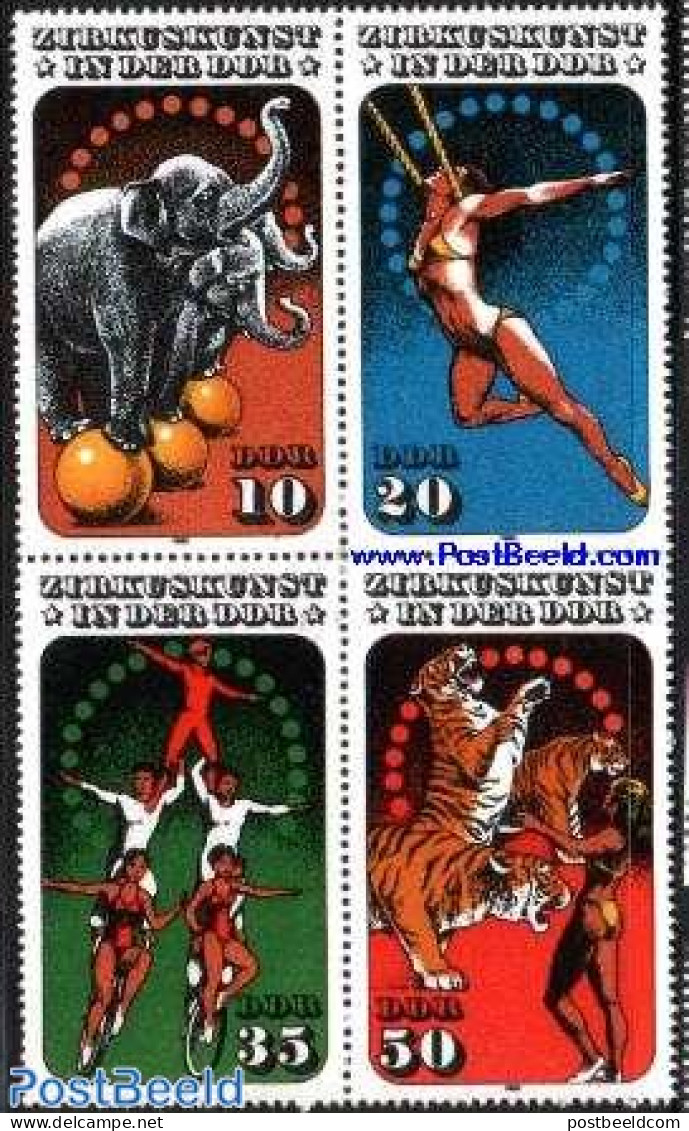 Germany, DDR 1985 Circus 4v [+], Mint NH, Nature - Performance Art - Animals (others & Mixed) - Cat Family - Elephants.. - Ungebraucht