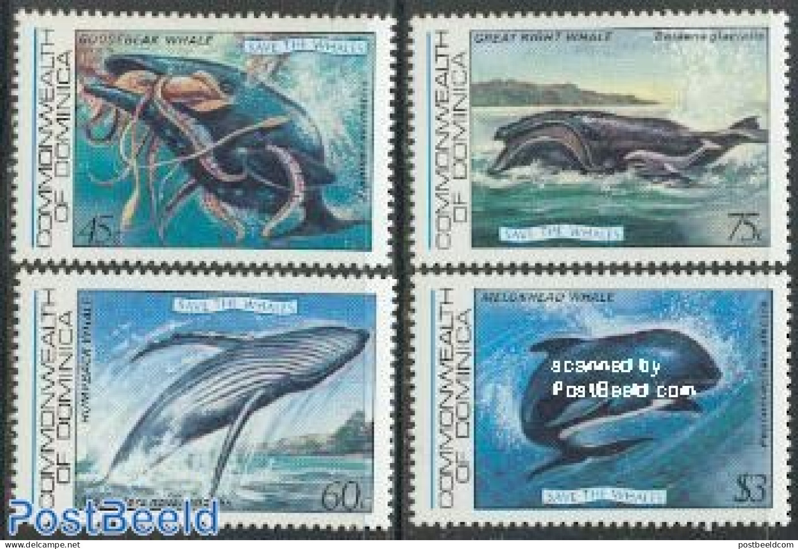 Dominica 1983 Whales 4v, Mint NH, Nature - Sea Mammals - Dominican Republic