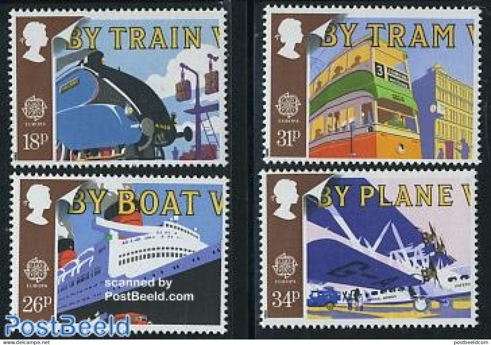 Great Britain 1988 Europa, Transports 4v, Mint NH, History - Transport - Europa (cept) - Aircraft & Aviation - Railway.. - Neufs