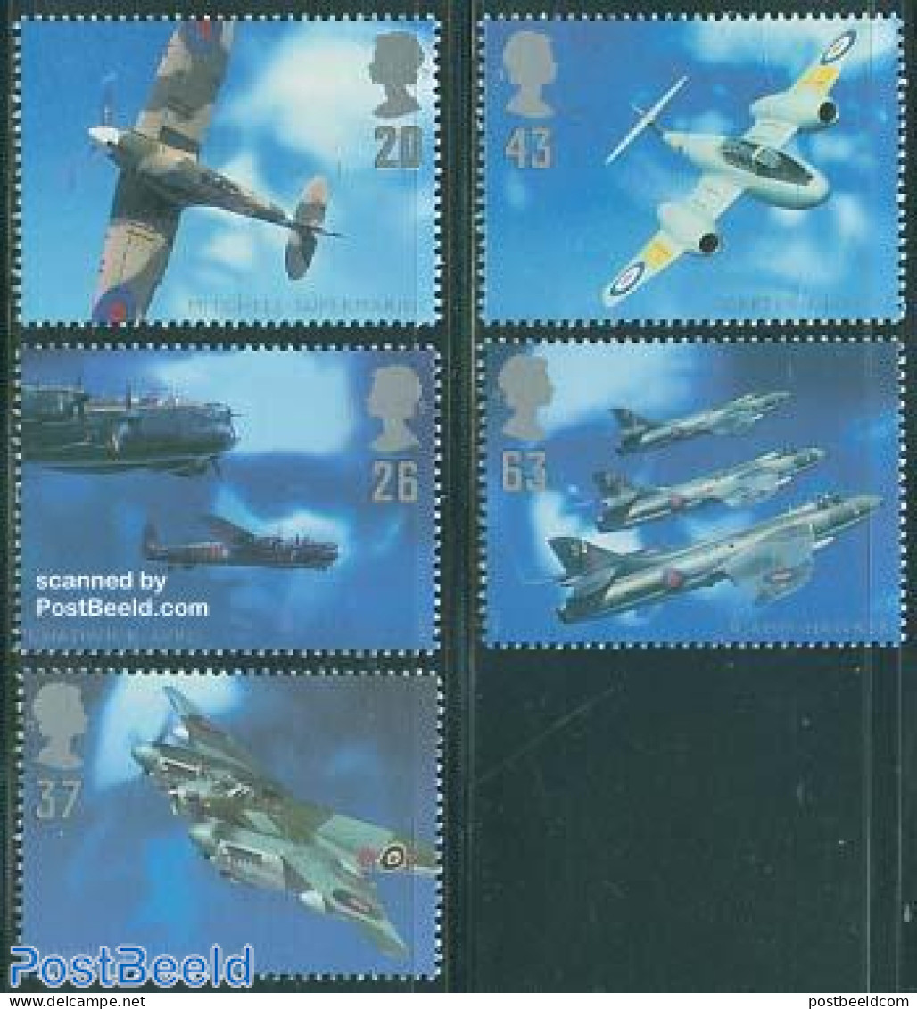 Great Britain 1997 Battle Planes 5v, Mint NH, Transport - Aircraft & Aviation - Other & Unclassified